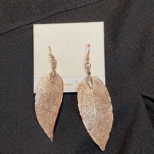 Leaf rose gold earings